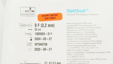 Greatbatch 1000093-011 OptiSeal Valved PTFE Peelable Introducer 9F x 25cm (x)